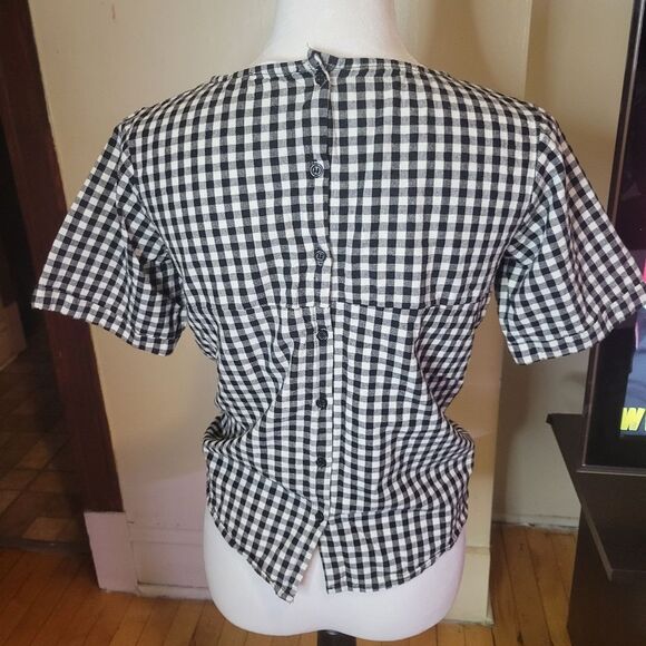 Mod Ref Blouse Top White Black Size Medium - Picture 2 of 9